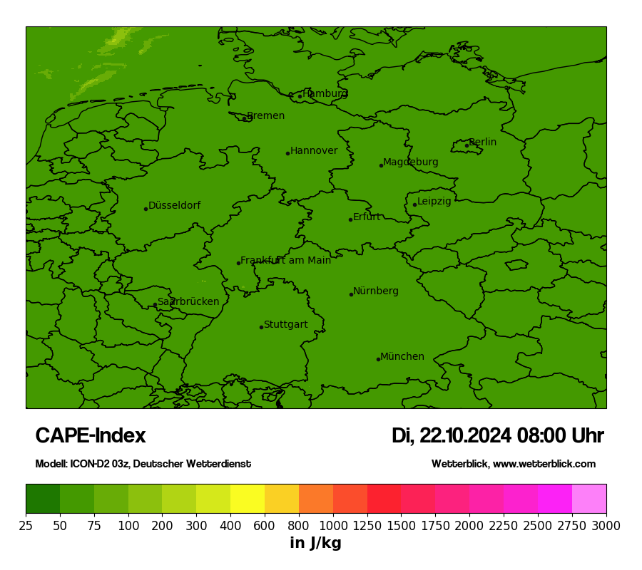 Modellkarten CAPE-Index in Deutschland