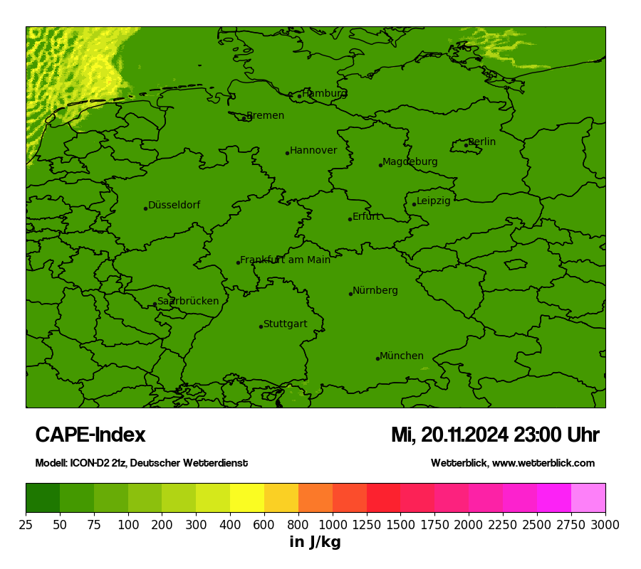 Modellkarten CAPE-Index in Deutschland