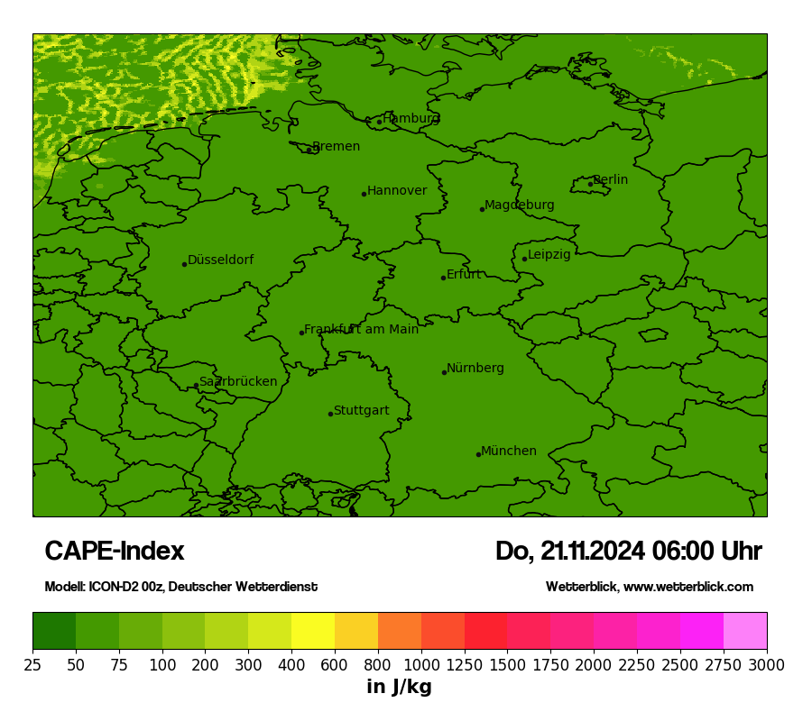 Modellkarten CAPE-Index in Deutschland