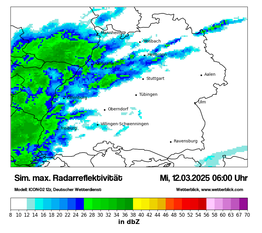 Modellkarten Simuliertes Radarbild