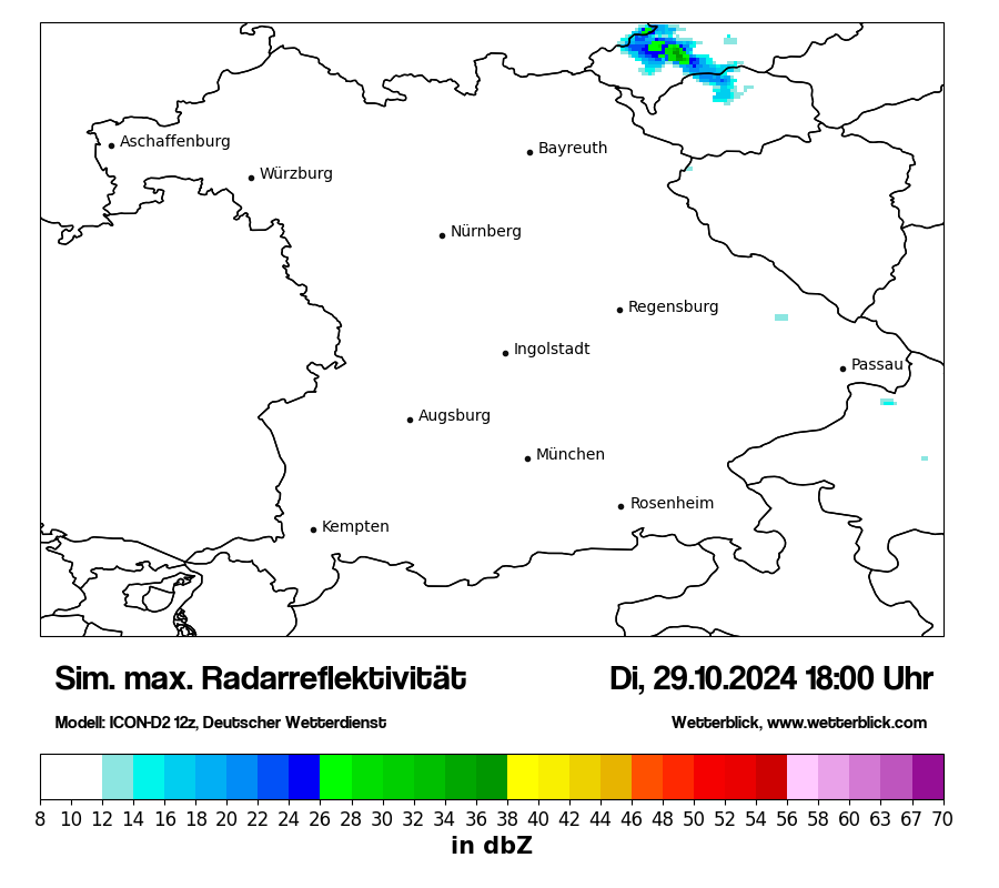 Modellkarten Simuliertes Radarbild