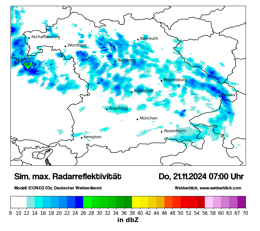 Modellkarten Simuliertes Radarbild