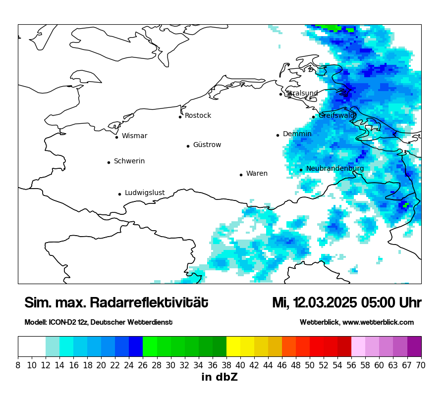 Modellkarten Simuliertes Radarbild