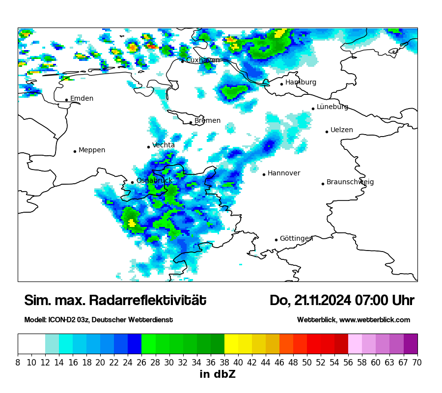 Modellkarten Simuliertes Radarbild