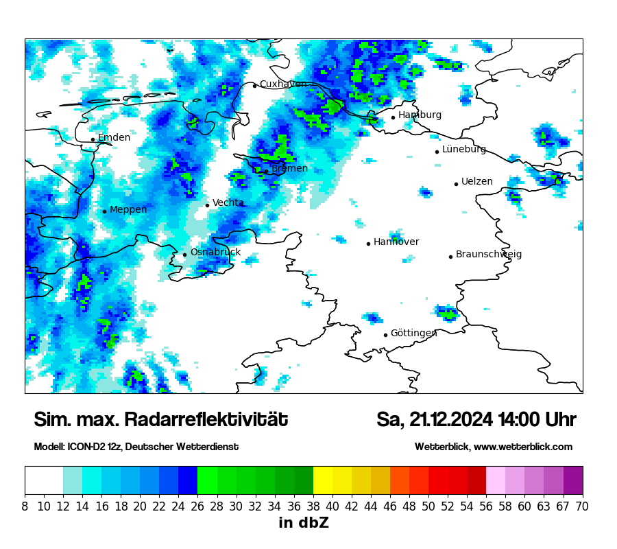 Modellkarten Simuliertes Radarbild