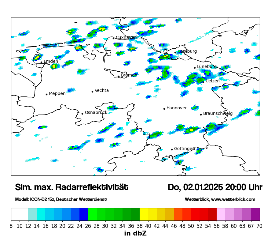 Modellkarten Simuliertes Radarbild