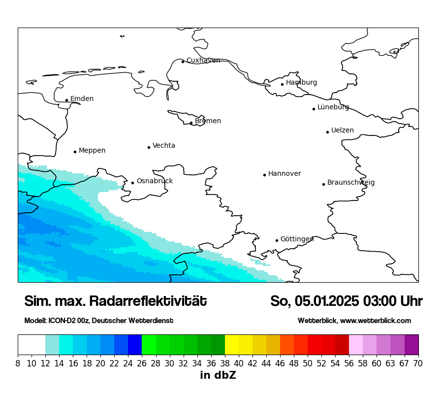 Modellkarten Simuliertes Radarbild