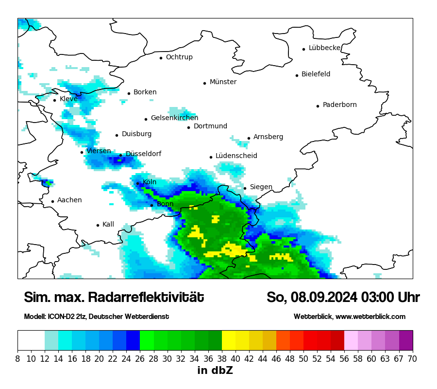 Modellkarten Simuliertes Radarbild