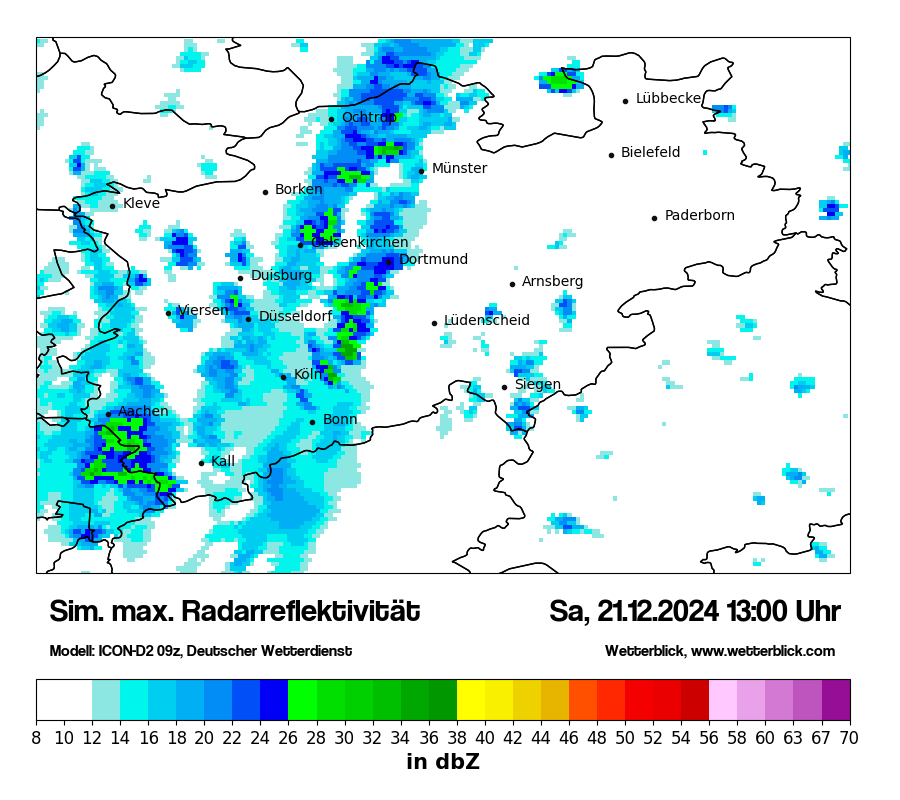 Modellkarten Simuliertes Radarbild