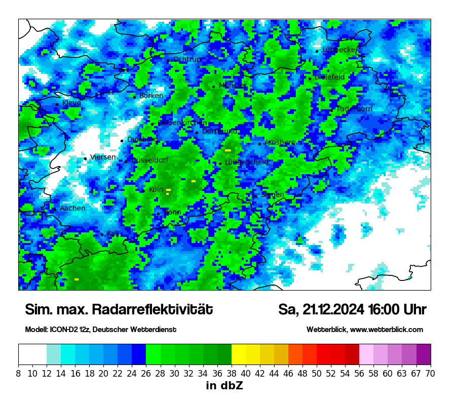 Modellkarten Simuliertes Radarbild