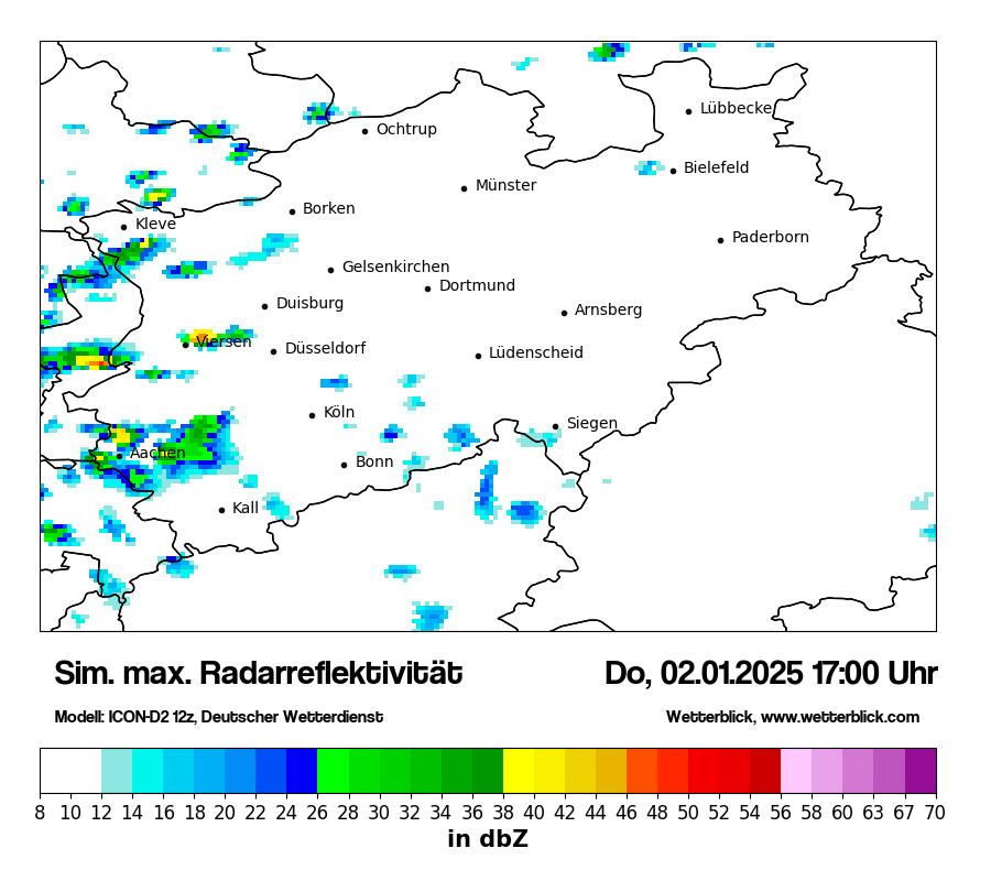 Modellkarten Simuliertes Radarbild