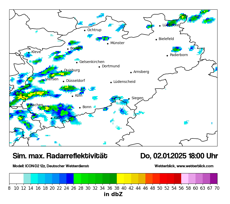 Modellkarten Simuliertes Radarbild