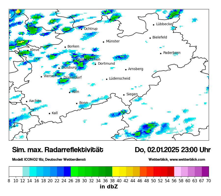 Modellkarten Simuliertes Radarbild