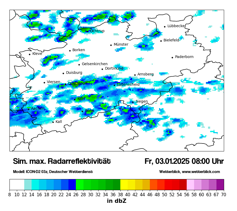 Modellkarten Simuliertes Radarbild