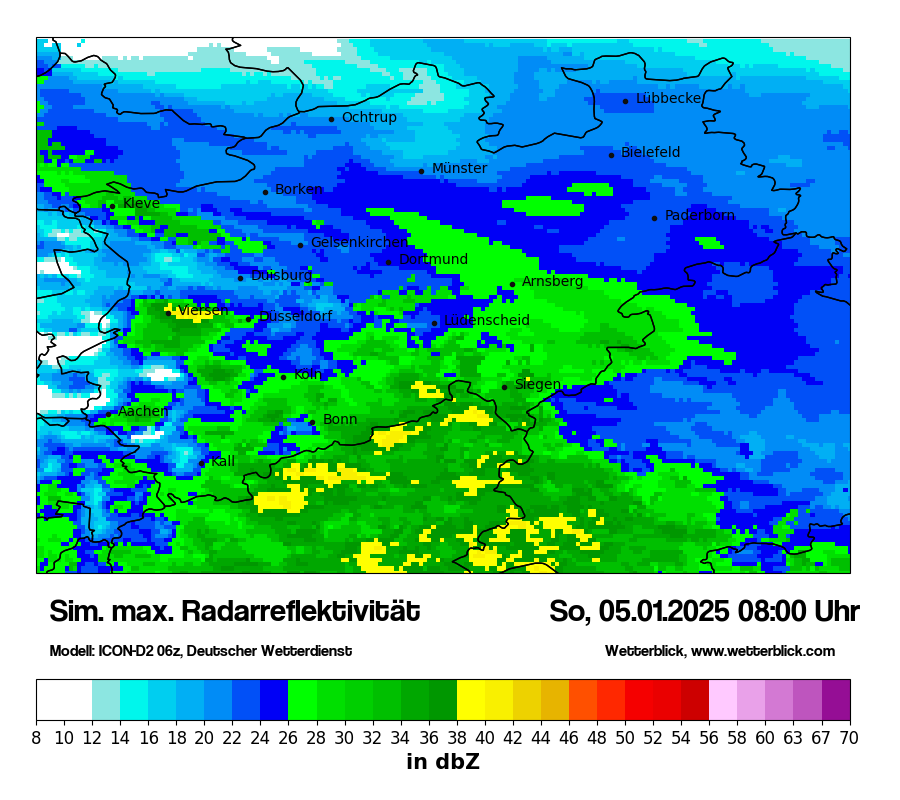 Modellkarten Simuliertes Radarbild