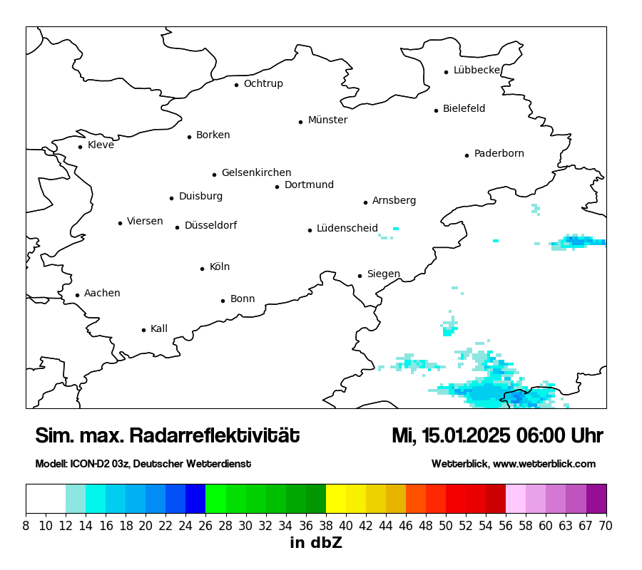 Modellkarten Simuliertes Radarbild