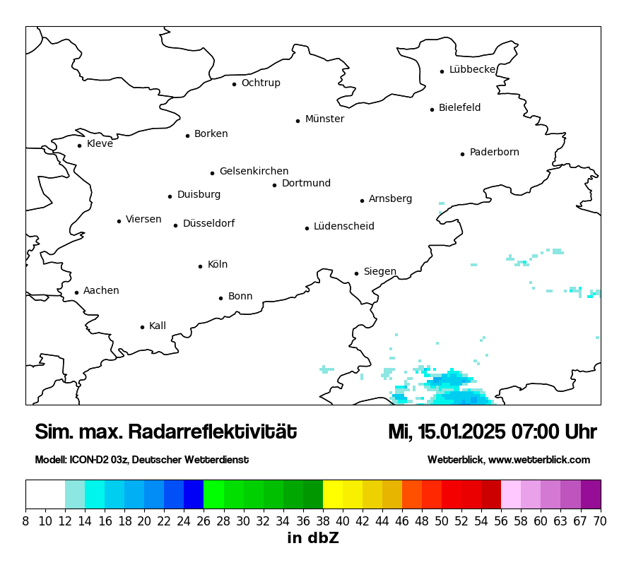 Modellkarten Simuliertes Radarbild