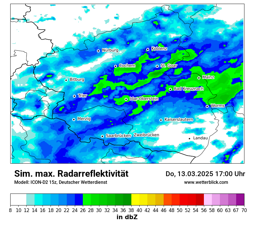 Modellkarten Simuliertes Radarbild