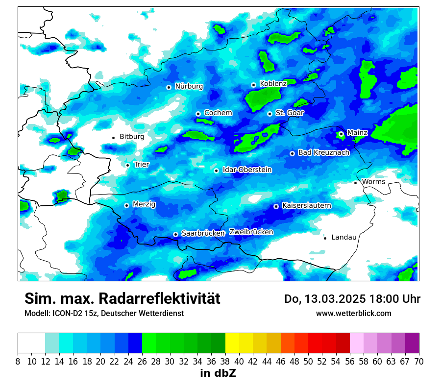 Modellkarten Simuliertes Radarbild