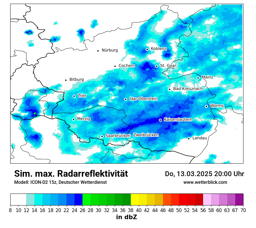 Modellkarten Simuliertes Radarbild