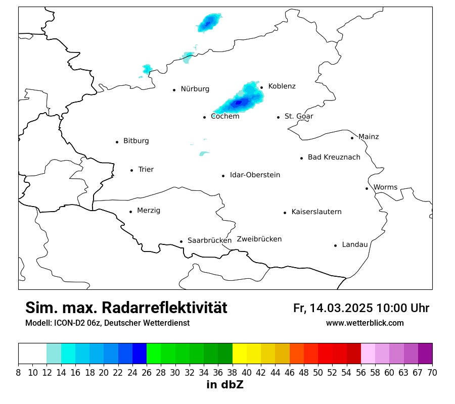 Modellkarten Simuliertes Radarbild