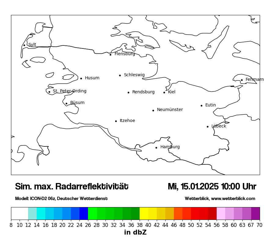 Modellkarten Simuliertes Radarbild