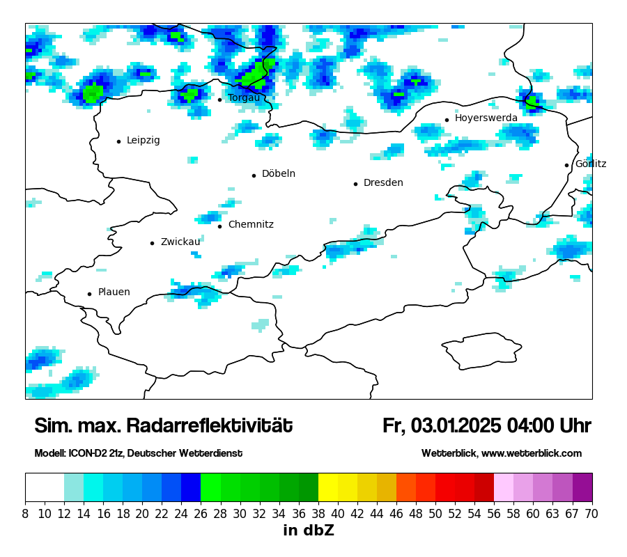 Modellkarten Simuliertes Radarbild