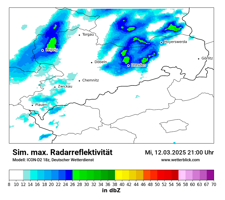 Modellkarten Simuliertes Radarbild