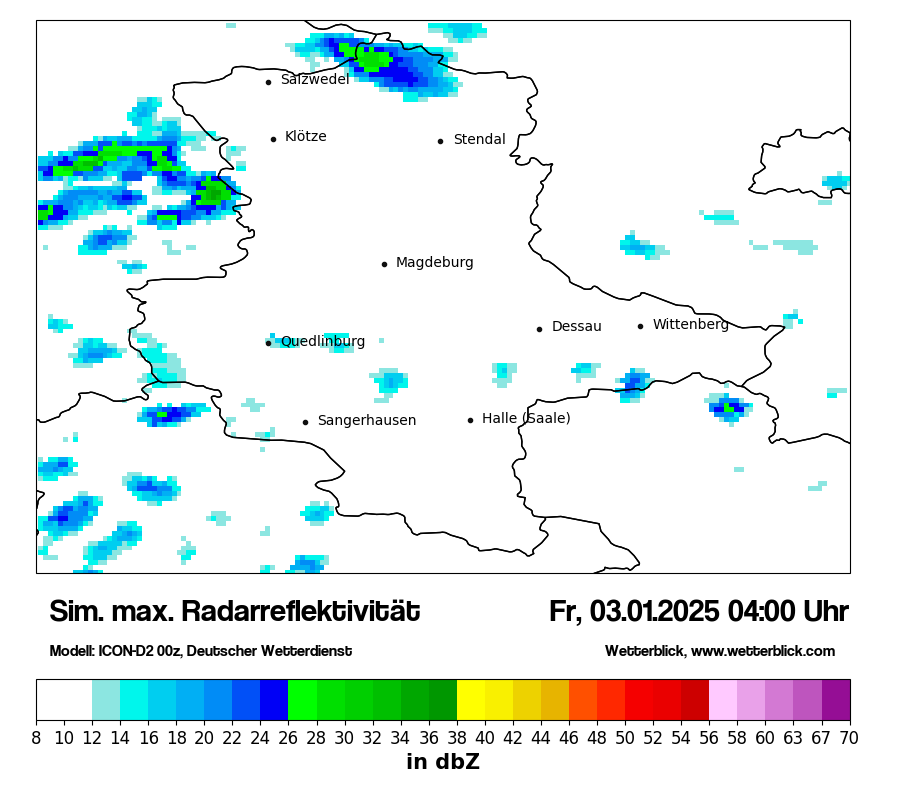 Modellkarten Simuliertes Radarbild