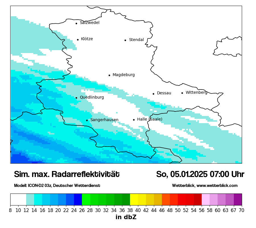 Modellkarten Simuliertes Radarbild