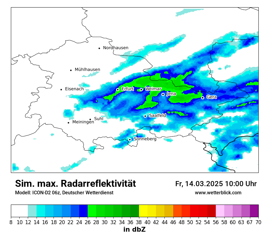 Modellkarten Simuliertes Radarbild