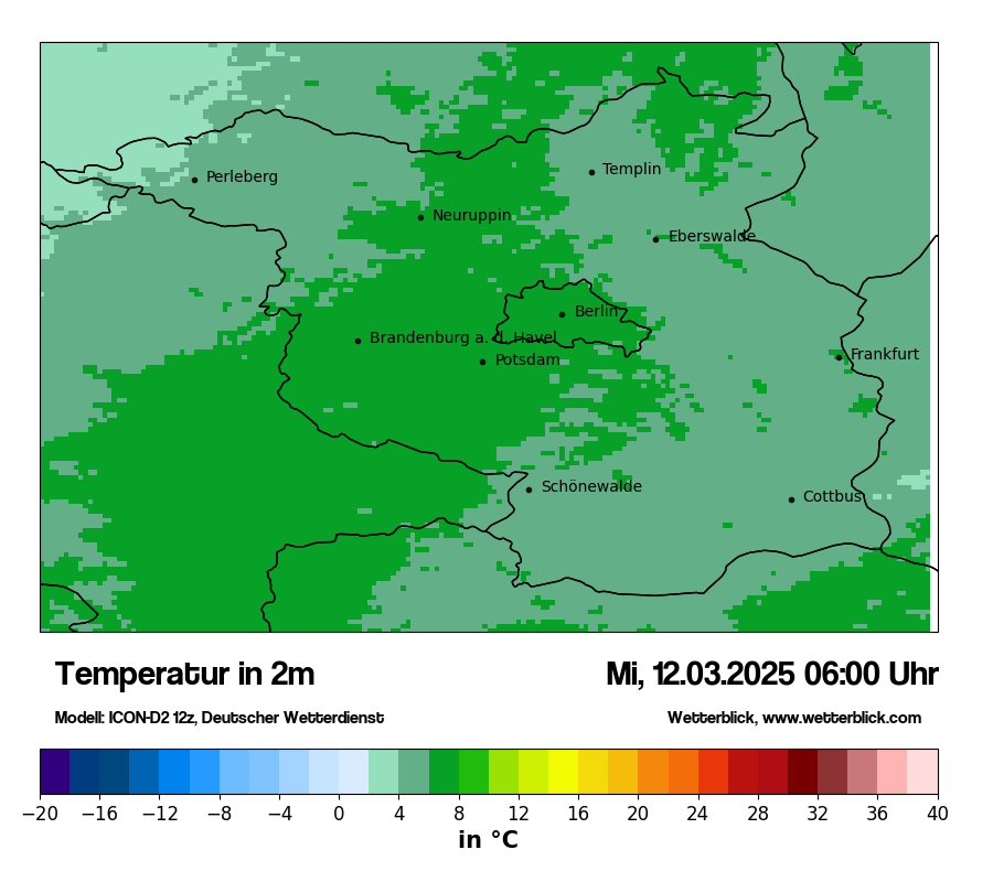 Modellkarten Temperatur