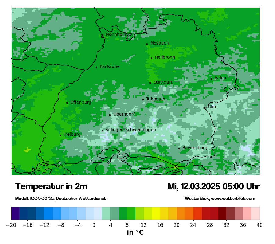 Modellkarten Temperatur