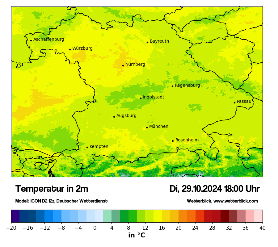 Modellkarten Temperatur