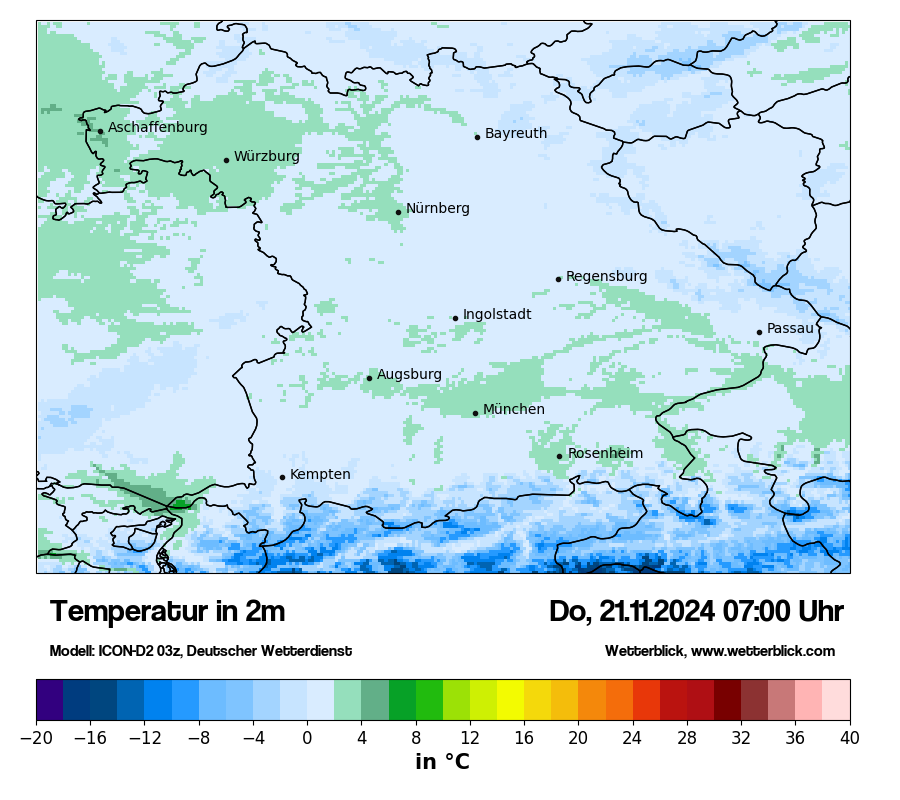 Modellkarten Temperatur