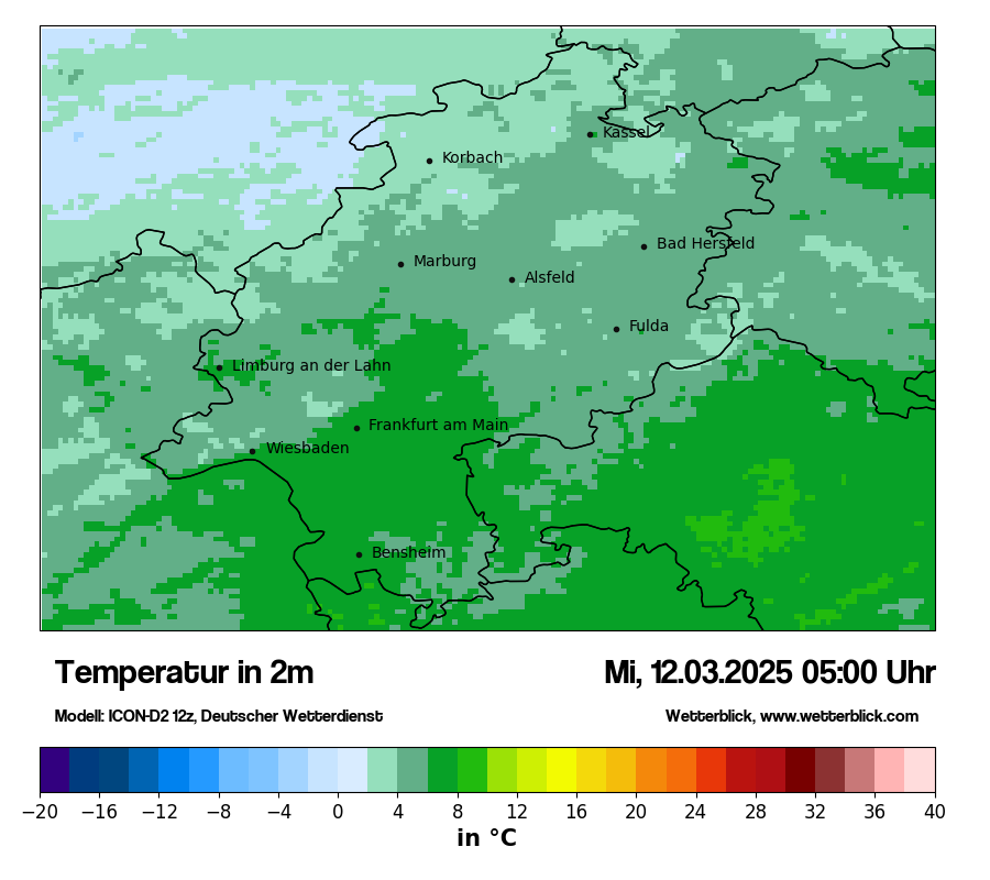 Modellkarten Temperatur