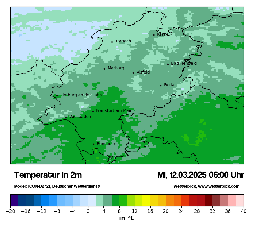 Modellkarten Temperatur