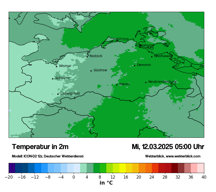 Modellkarten Temperatur