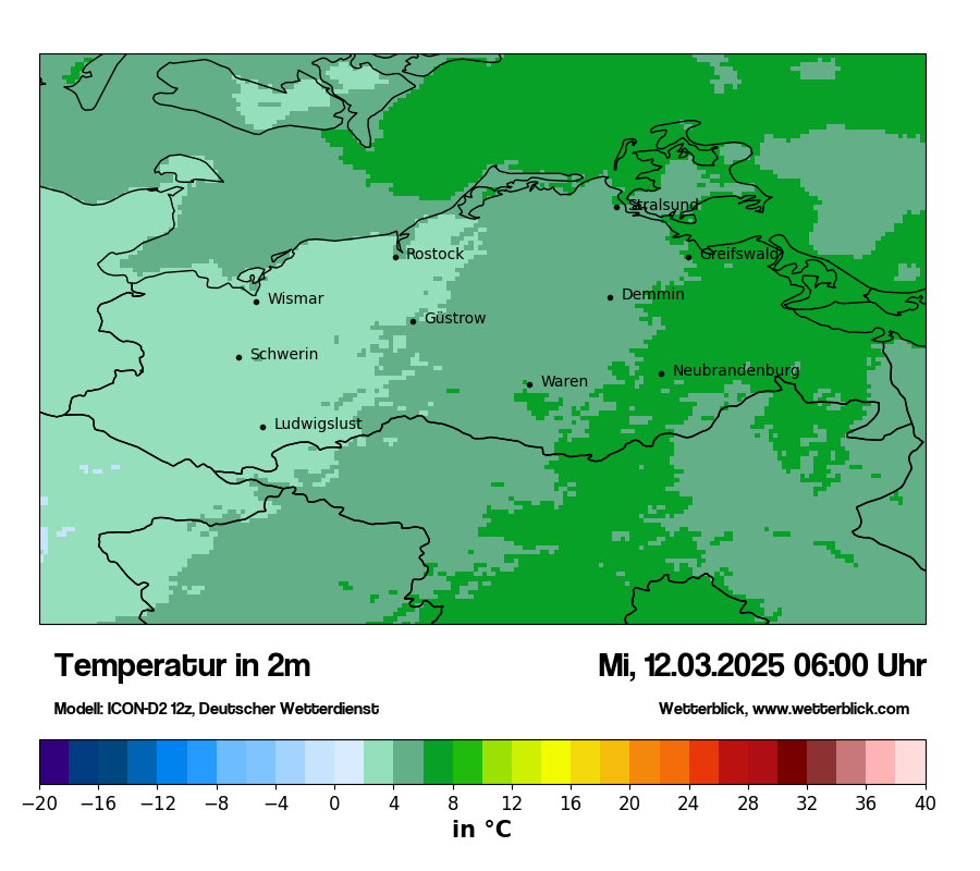 Modellkarten Temperatur