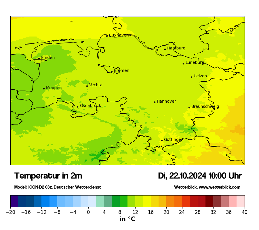 Modellkarten Temperatur