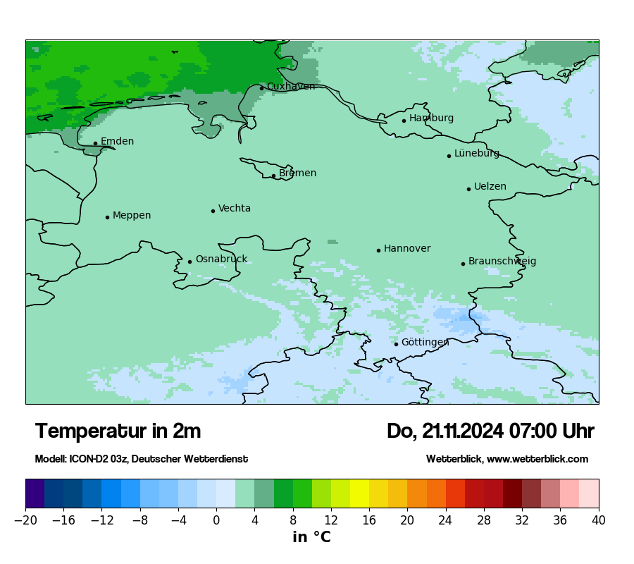 Modellkarten Temperatur