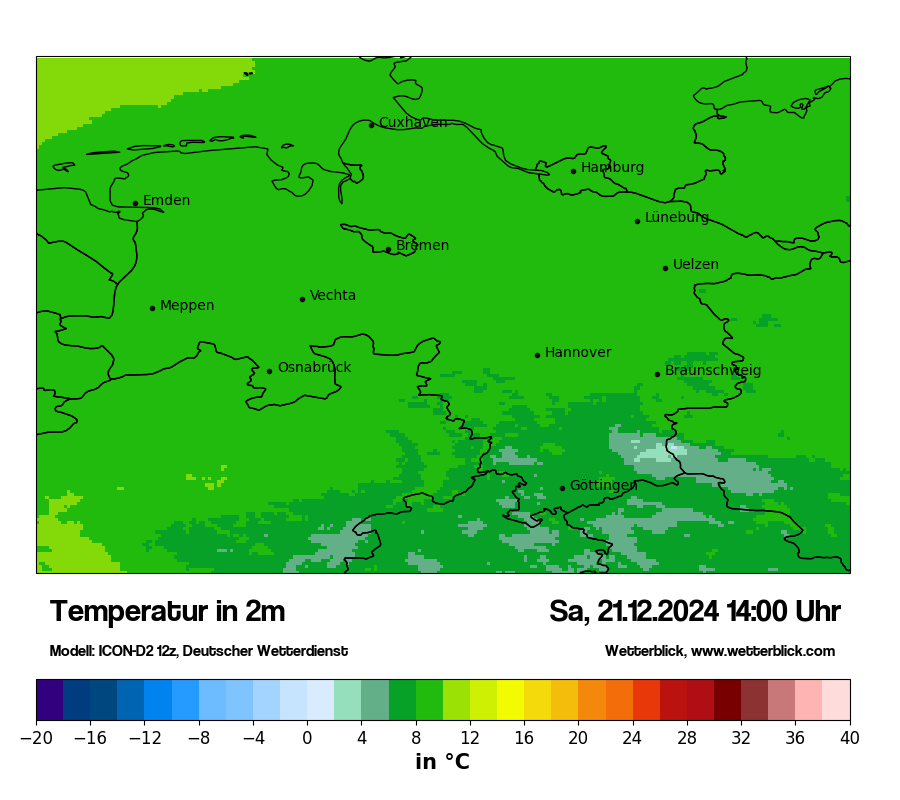 Modellkarten Temperatur