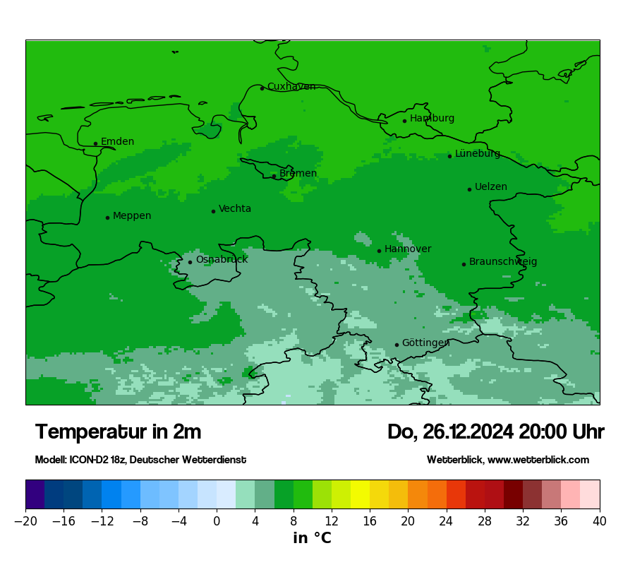 Modellkarten Temperatur