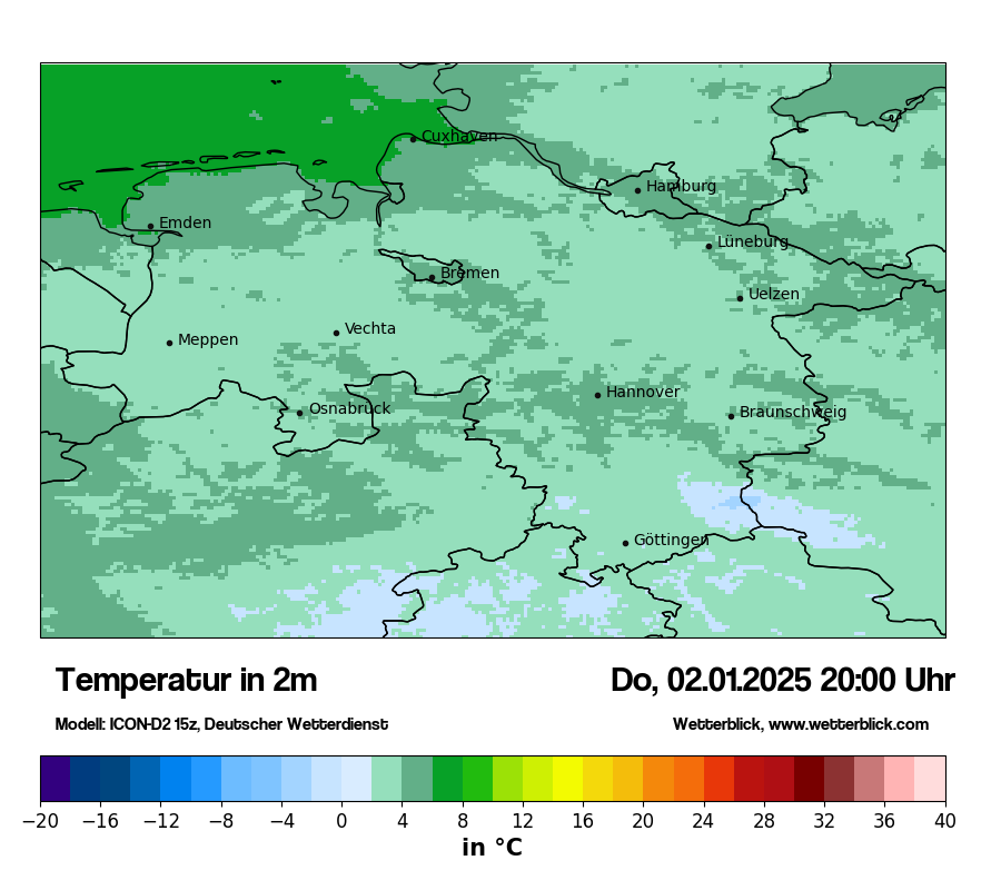 Modellkarten Temperatur