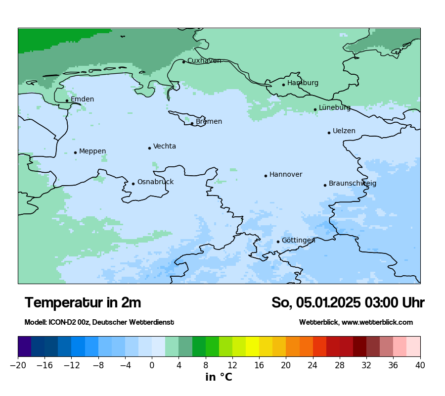 Modellkarten Temperatur