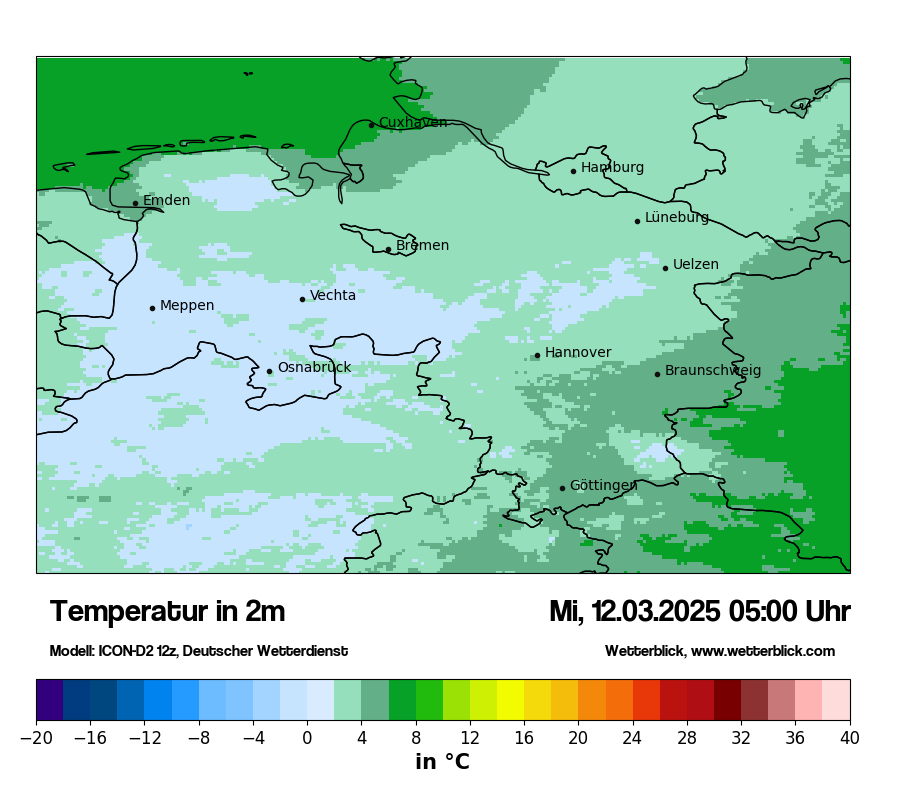 Modellkarten Temperatur