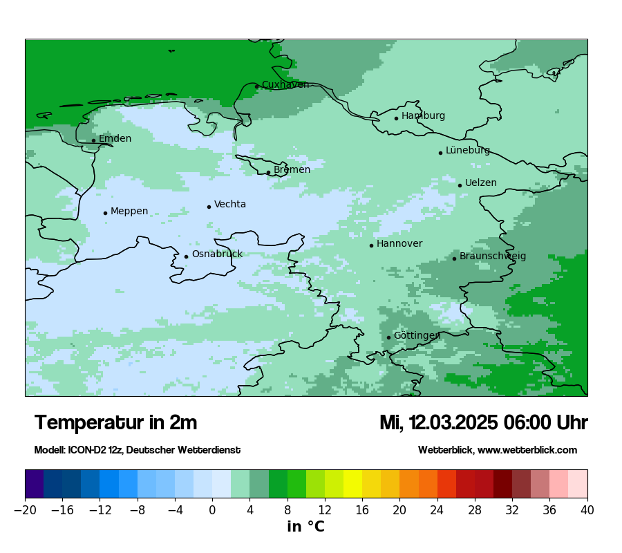 Modellkarten Temperatur