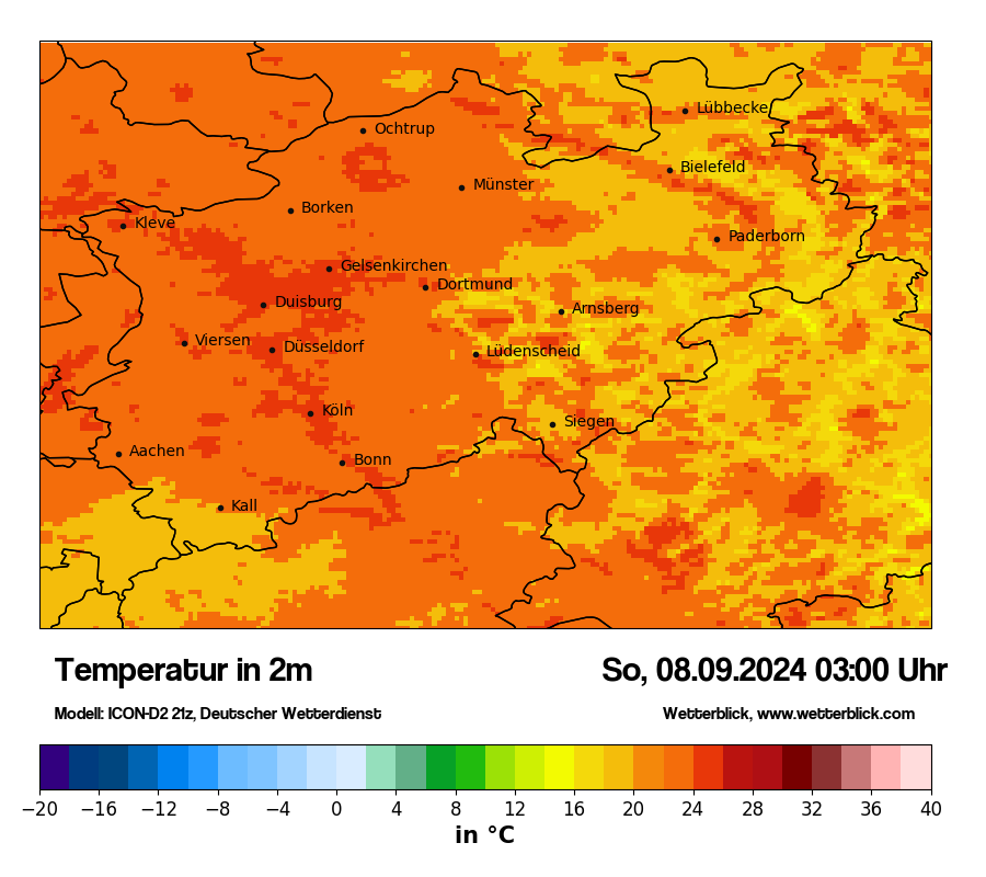 Modellkarten Temperatur