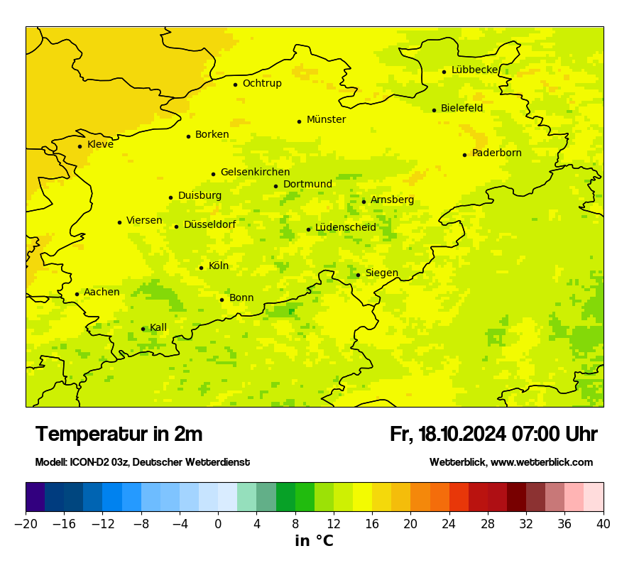 Modellkarten Temperatur