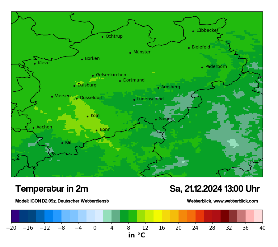 Modellkarten Temperatur